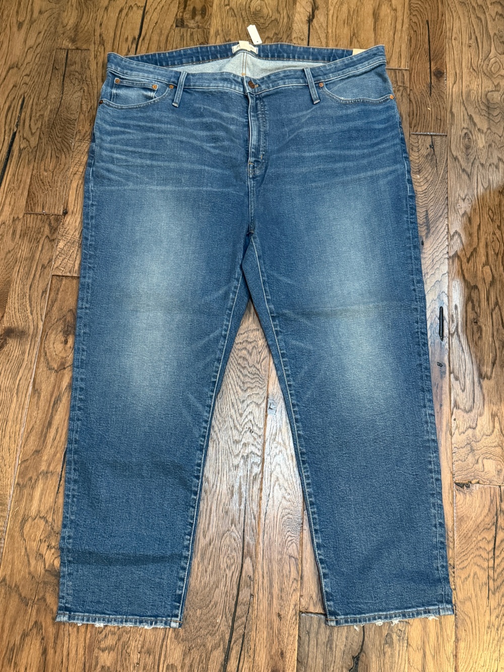 Madewell Mid-Rise Classic Straight Blue Denim Jeans